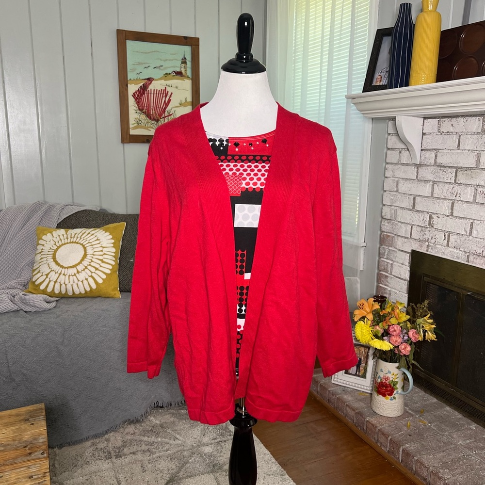 Alfred Dunner cardigan sweater blouse